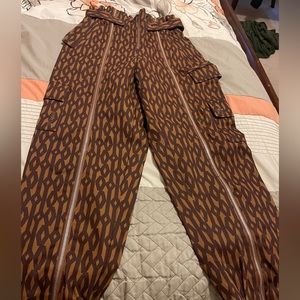 Ivy Park Tan Monogram Zip Track Pants